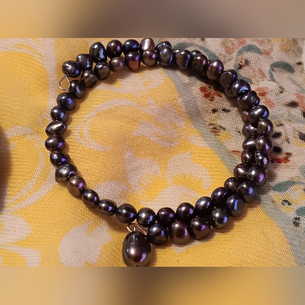 DOUBLE STACK PEARL DANGLE MEMORY BRACELET